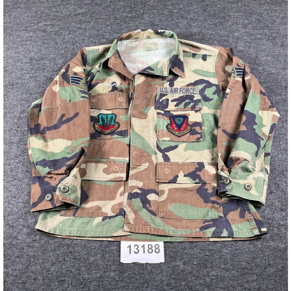 Vintage US Air Force Combat Command Coat Mens Medium X Short Green Camouflage